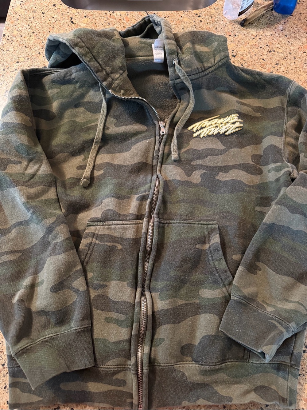Travis Tritt Camo Zip-Front Hoodie Sweatshirt - Green Camo